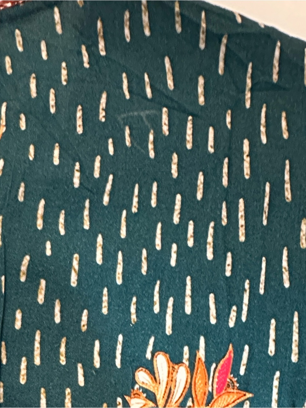 Anthropologie BL^NK London Boho Floral Midi Dress One Size Teal Smocked Waist - Picture 11 of 12